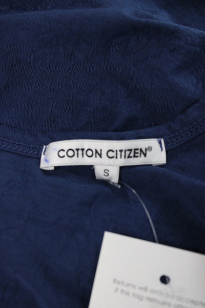 Cotton Citizen Womens Blue Sleeveless Basic Tank Cotton Blend Round Neck Size S
