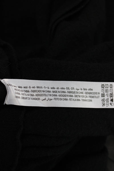 Zara Women Collared Wool Pullover Sweater Black Long Sleeve Classic Size S