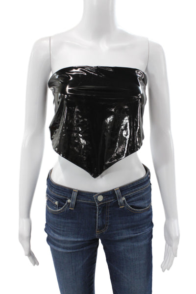 ROTATE Womens Off Shoulder Cropped Tank Black Party Size 6