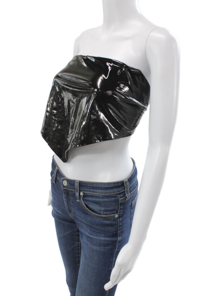 ROTATE Womens Off Shoulder Cropped Tank Black Party Size 6