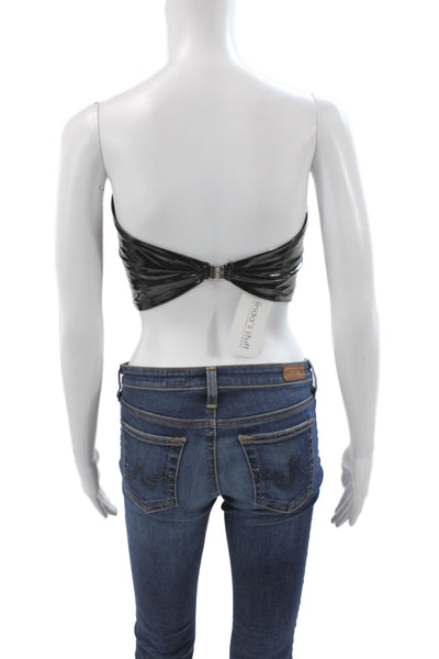 ROTATE Womens Off Shoulder Cropped Tank Black Party Size 6