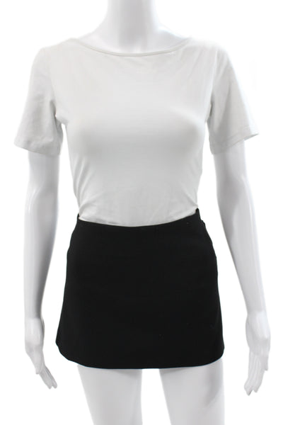 Zara Women Straight Pencil Black Polyester Short Skirt Zip Size S