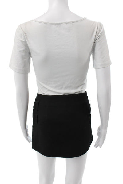 Zara Women Straight Pencil Black Polyester Short Skirt Zip Size S