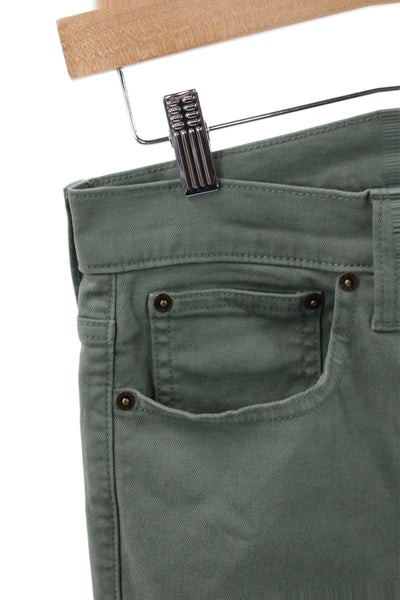 J Crew Mens Chino Pants Green High Rise Cotton Blend Size 28