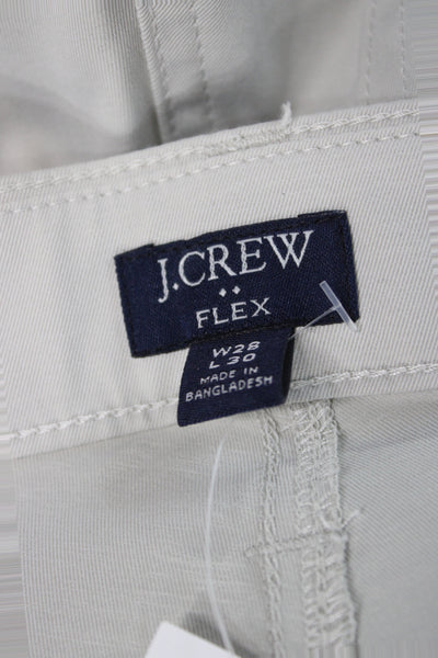 J Crew Mens Chino Pants Beige Button 100% Polyester Size 28