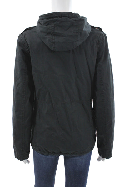 Kill City Mens Black Cotton Military Jacket Zip Solid Fall Size S