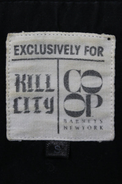 Kill City Mens Black Cotton Military Jacket Zip Solid Fall Size S