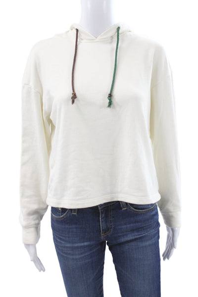 Donni Women Pullover Hoodie Ivory Long Sleeve Crew Neck Size 2XS