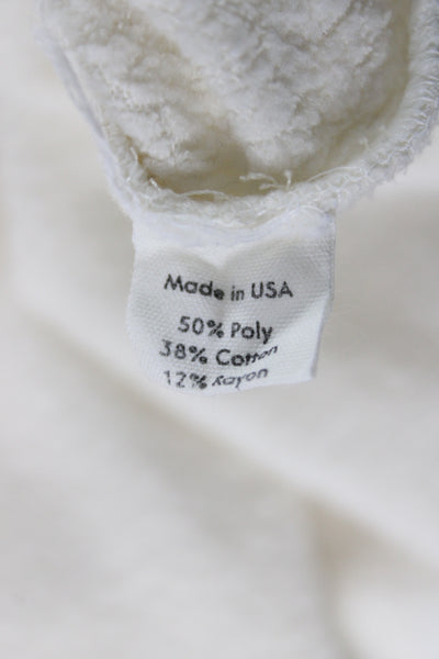 Donni Women Pullover Hoodie Ivory Long Sleeve Crew Neck Size 2XS