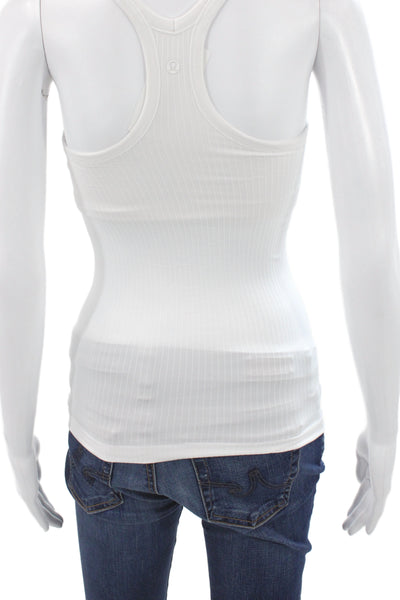 Lululemon Women Athletic Scoop Neck Sleeveless Tank White Size 2