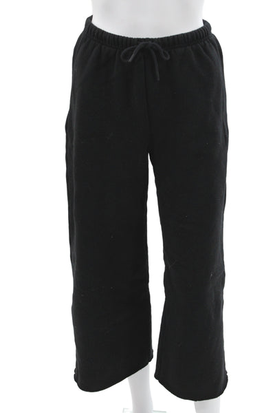 Aritzia Womens Black Fleece Sweatpants Drawstring Athleisure Size 2XS