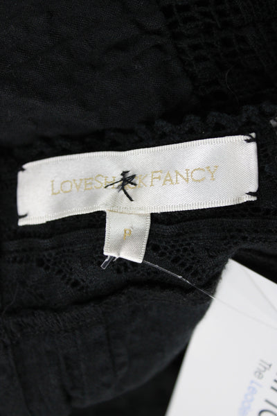 Love Shack Fancy Women Playsuit Black Lace Square Neck Size PP