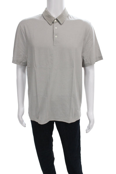 James Perse Mens Short Sleeve Collared Lightweight Polo Shirt Gray Size 3