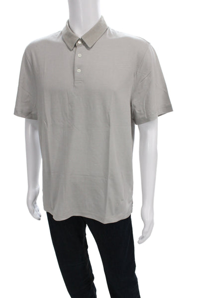 James Perse Mens Short Sleeve Collared Lightweight Polo Shirt Gray Size 3