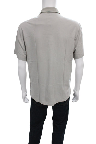 James Perse Mens Short Sleeve Collared Lightweight Polo Shirt Gray Size 3