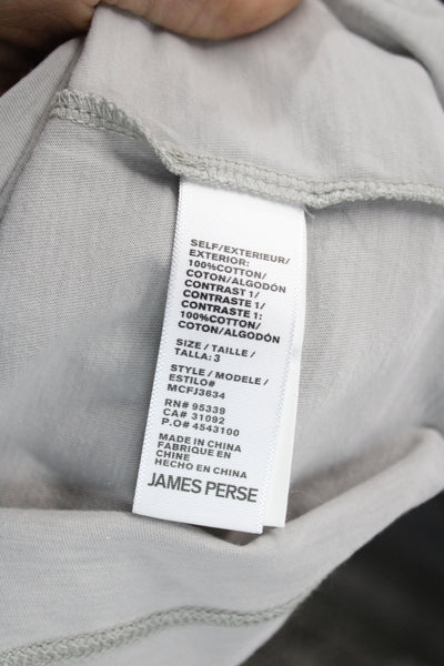James Perse Mens Short Sleeve Collared Lightweight Polo Shirt Gray Size 3