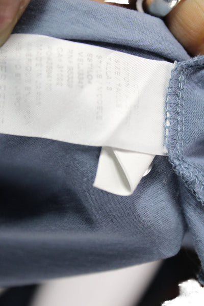 James Perse Mens Long Sleeve Collared Knit Polo Shirt Blue Cotton Size 3
