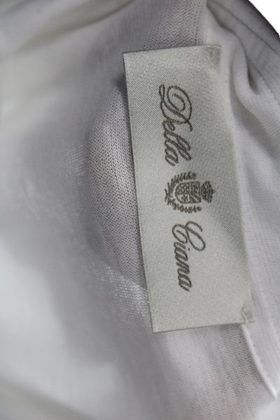 Della Ciana Mens Short Sleeve Collared Knit Polo Shirt White Cotton Size IT 54
