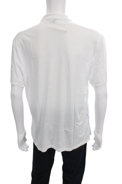 James Perse Mens Short Sleeve Collared Lightweight Polo Shirt White Size 3