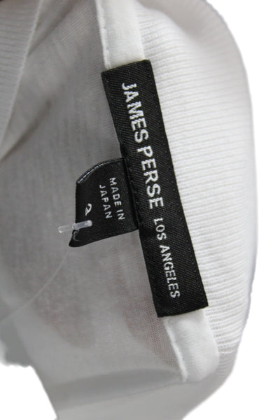 James Perse Mens Short Sleeve Collared Lightweight Polo Shirt White Size 3