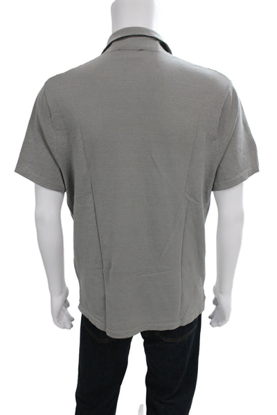James Perse Mens Collared Linen Blend Short Sleeve Gray Polo Size 3
