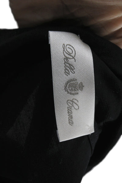 Della Ciana Mens Short Sleeve Collared Knit Polo Shirt Black Cotton Size IT 54