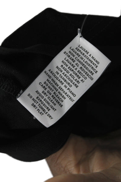 Della Ciana Mens Short Sleeve Collared Knit Polo Shirt Black Cotton Size IT 54