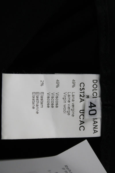 Dolce & Gabbana Women Black Virgin Wool Blend Dress Pants Size 40