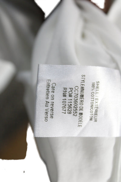 Alice + Olivia Womens Tunic Button Up Collared Cotton 3/4 Sleeve White Size XS
