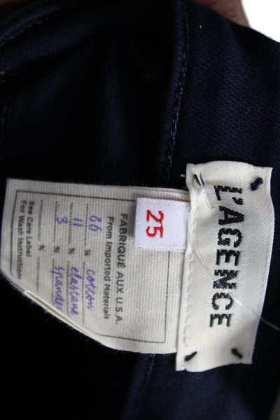 L'Agence Womens Skinny High Rise Blue Cotton Blend Jeans Size 25