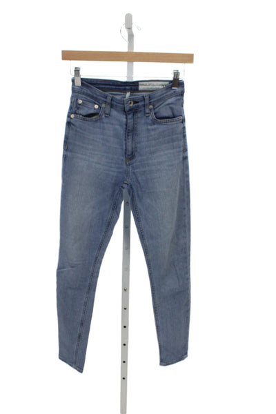 Rag & Bone Women Skinny Jeans Blue Cotton High Rise 26 Inseam Size 24