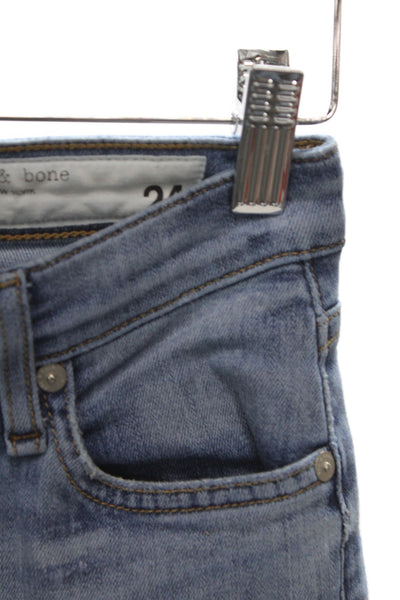 Rag & Bone Women Skinny Jeans Blue Cotton High Rise 26 Inseam Size 24