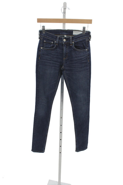 Rag & Bone Women Skinny Jeans Blue Cotton High Rise 26 Inseam Size 24