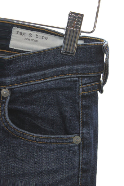 Rag & Bone Women Skinny Jeans Blue Cotton High Rise 26 Inseam Size 24