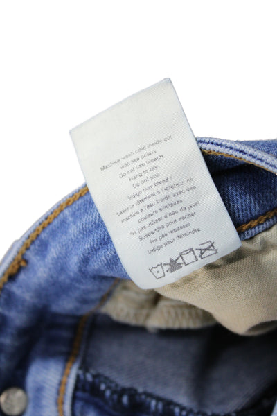 Rag & Bone Women Skinny Jeans Blue High Rise Distressed Cotton Size 24