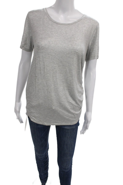 Majestic Filatures Womens Gray Viscose Short Sleeve T-Shirt Size 4
