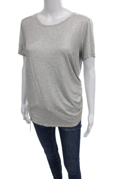 Majestic Filatures Womens Gray Viscose Short Sleeve T-Shirt Size 4