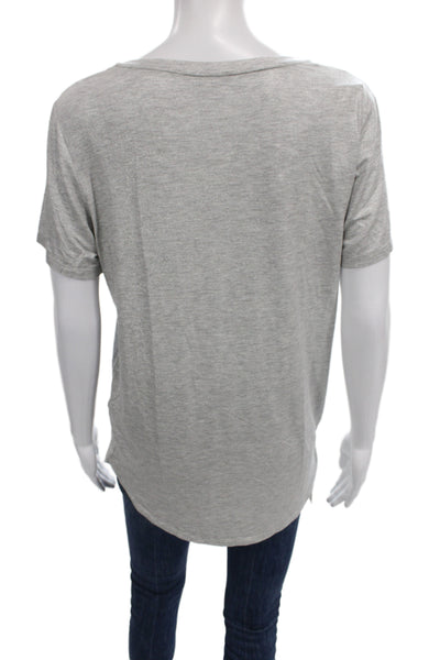 Majestic Filatures Womens Gray Viscose Short Sleeve T-Shirt Size 4