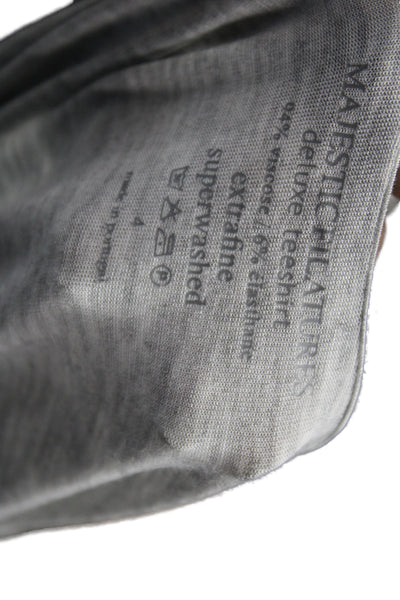 Majestic Filatures Womens Gray Viscose Short Sleeve T-Shirt Size 4