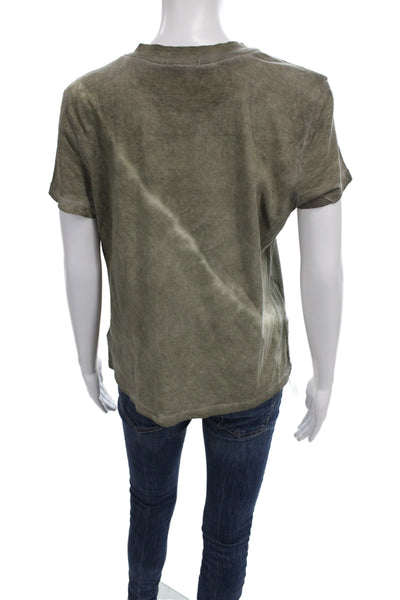 Standard James Perse Womens Basic T-Shirt Green Crew Neck Short Sleeve Size 2