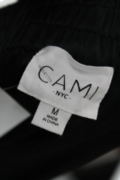 Cami NYC Women Black Silk Blend Cargo Pants Drawstring Athleisure Size M