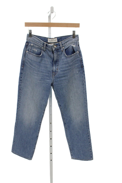 Slvrlake Unisex Straight Cropped Jeans Blue High Rise 100% Cotton 90s Size 27