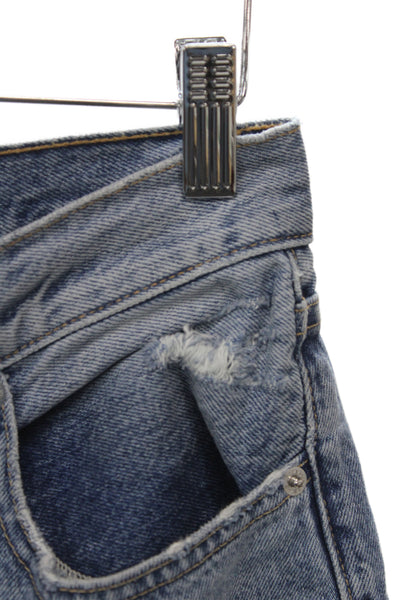 Slvrlake Unisex Straight Cropped Jeans Blue High Rise 100% Cotton 90s Size 27