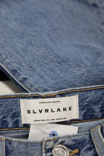 Slvrlake Unisex Straight Cropped Jeans Blue High Rise 100% Cotton 90s Size 27