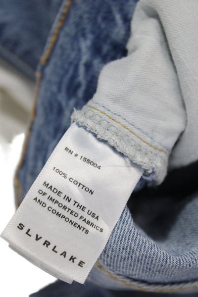 Slvrlake Unisex Straight Cropped Jeans Blue High Rise 100% Cotton 90s Size 27