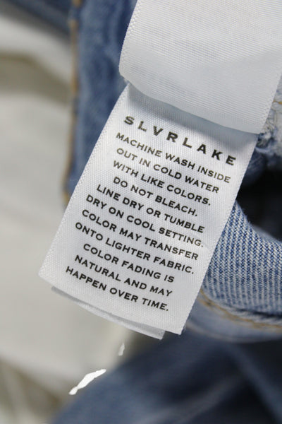 Slvrlake Unisex Straight Cropped Jeans Blue High Rise 100% Cotton 90s Size 27
