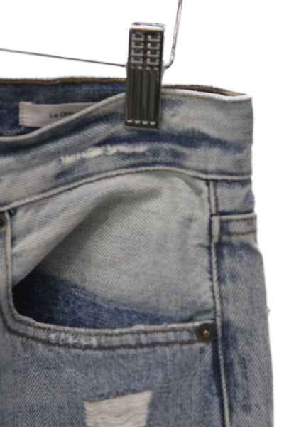 Frame Womens Tapered High Rise Distressed Blue Cotton Jeans Size 26