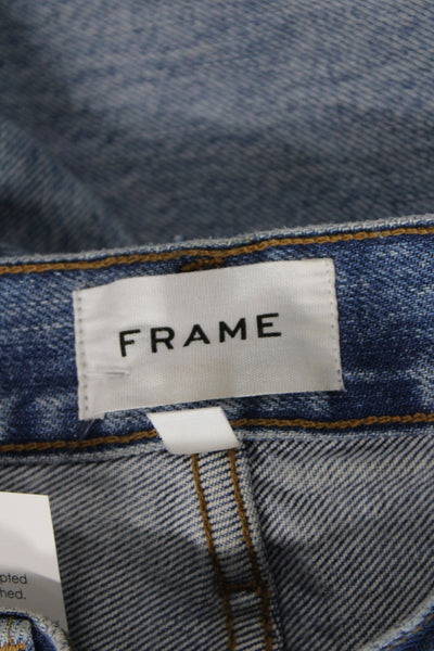Frame Womens Tapered High Rise Distressed Blue Cotton Jeans Size 26