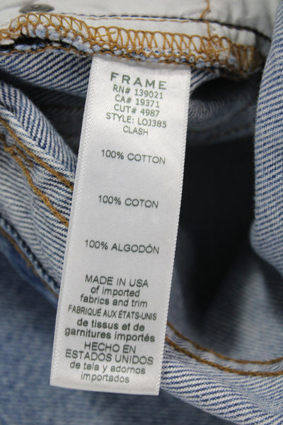Frame Womens Tapered High Rise Distressed Blue Cotton Jeans Size 26