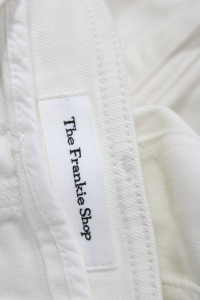 The Frankie Shop Womens Cargo Pants White Cotton High Rise Size S